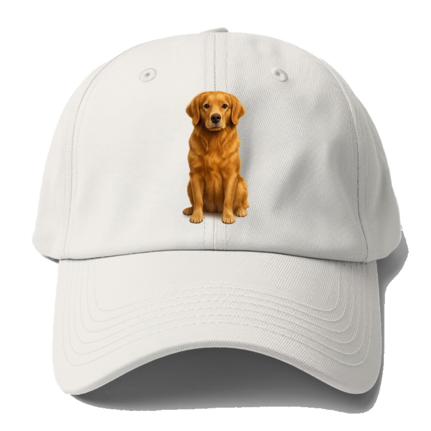Golden Retriever Portrait On Brown Background Baseball Cap