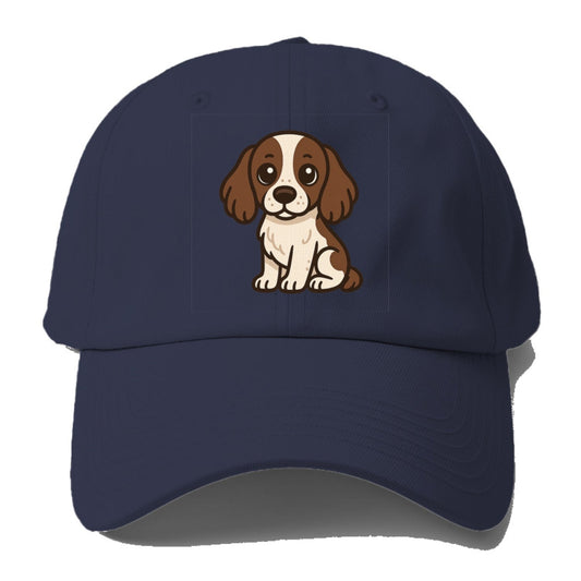 English Springer Spaniel Liver And White Sitting Pose Portrait Design Baseball Cap