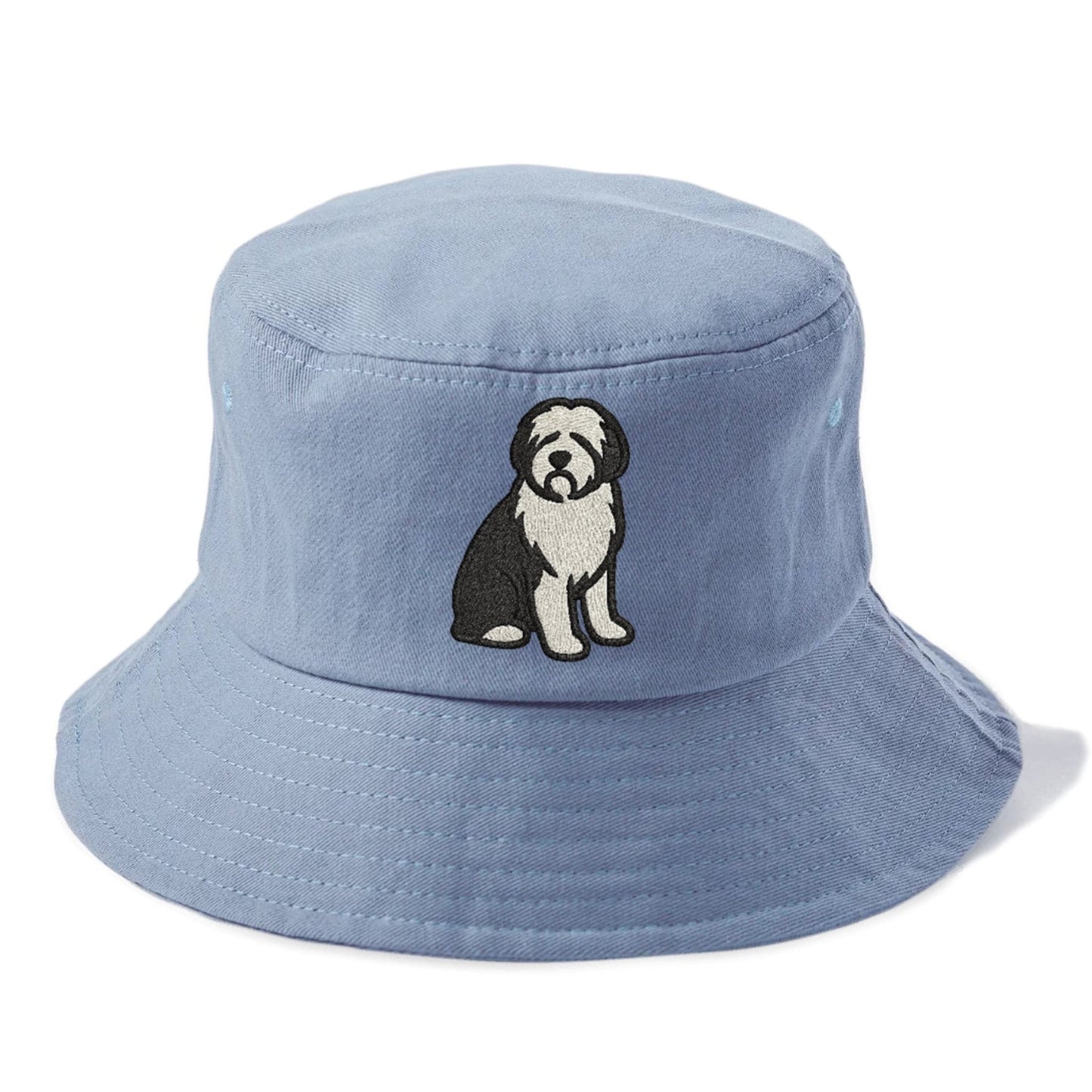 Old English Sheepdog Black And White Pose Bucket Hat