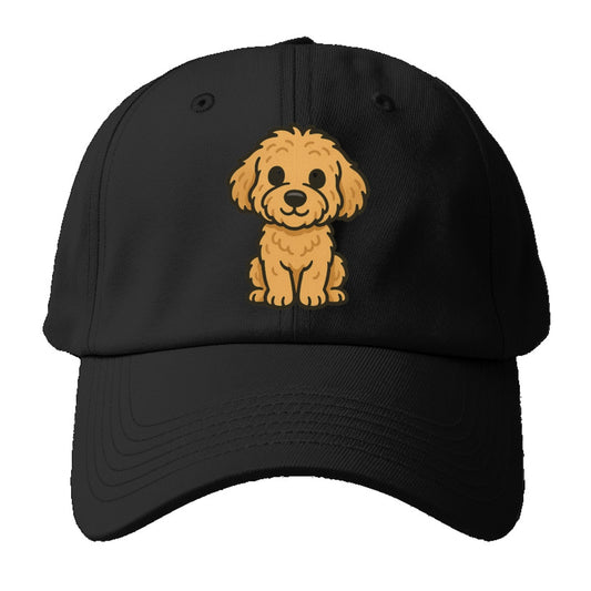 Goldendoodle Curly Golden Sitting Pose Portrait Design Baseball Cap