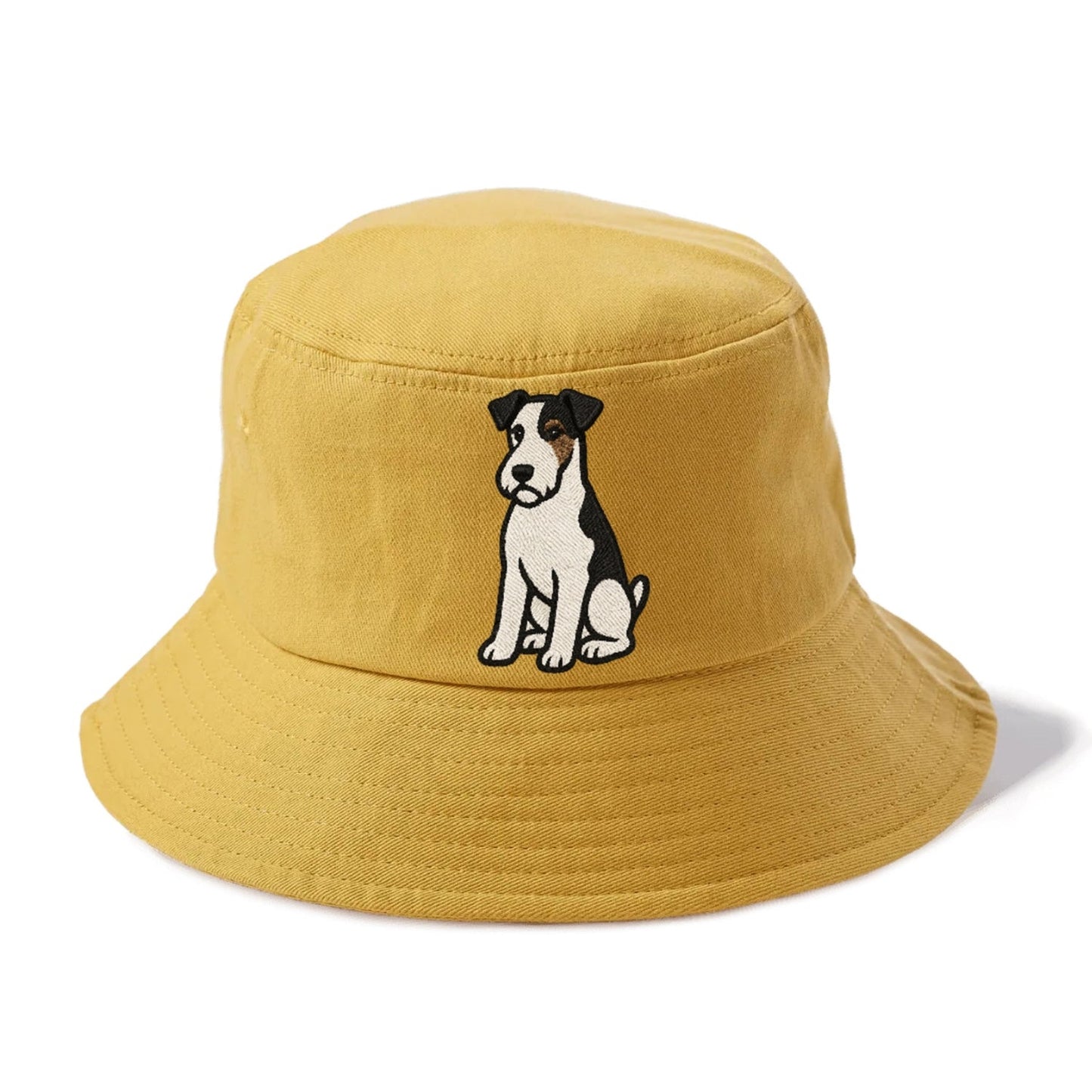 Wire Fox Terrier White Black Markings Spirited Charm Bucket Hat