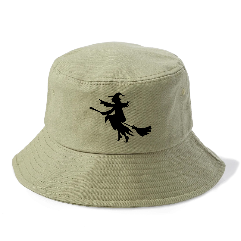 Witch On Broom 6 Bucket Hat