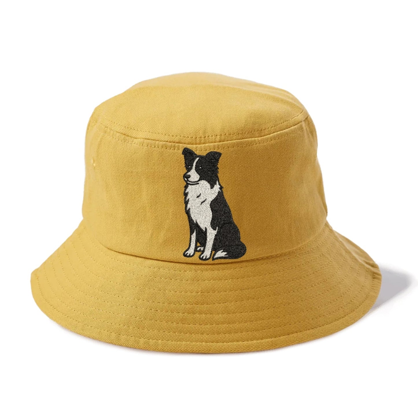 Border Collie Black And White Sitting Pose Bucket Hat