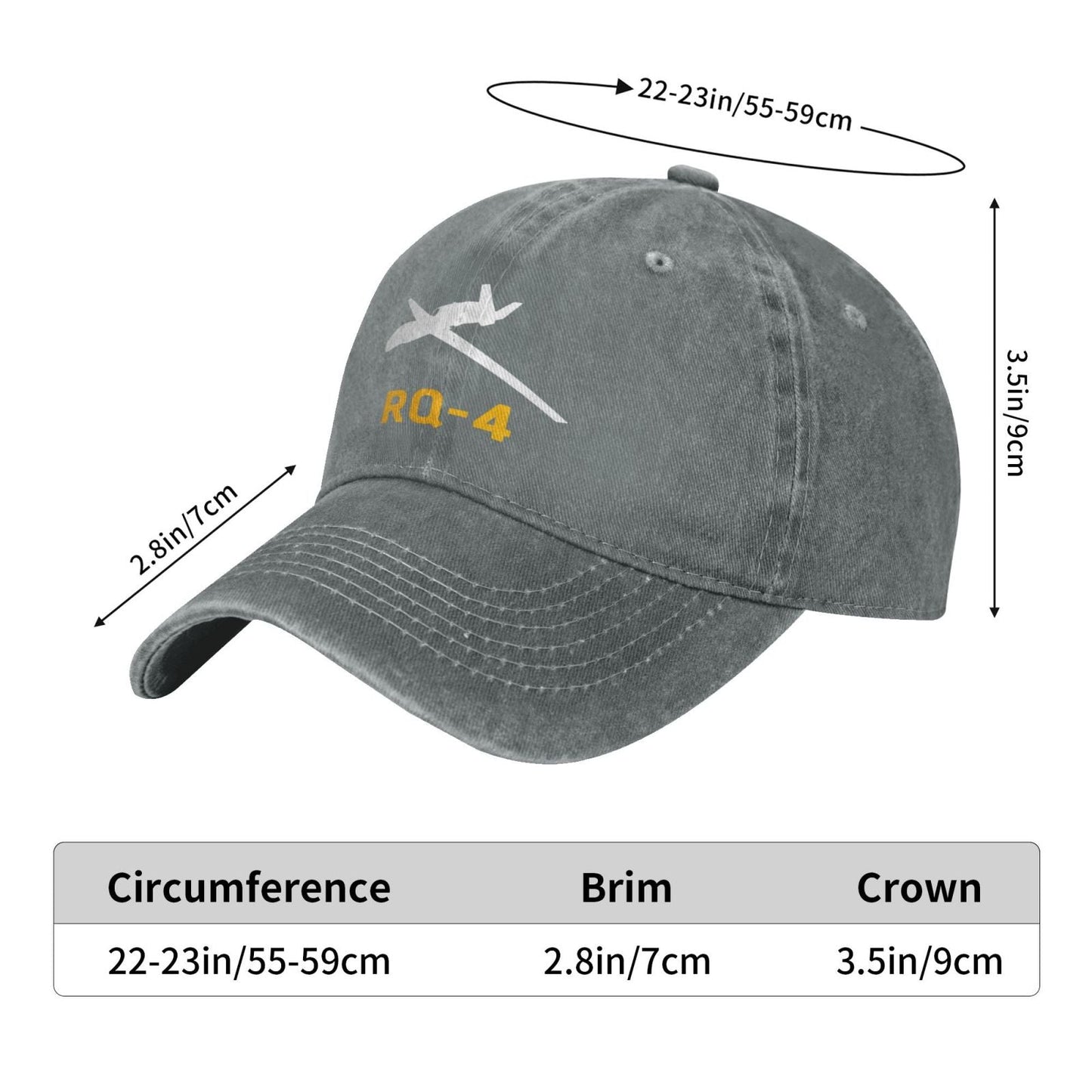 RQ-4 Printing unisex baseball cap adjustable hats Outdoor leisure hat veteran gift