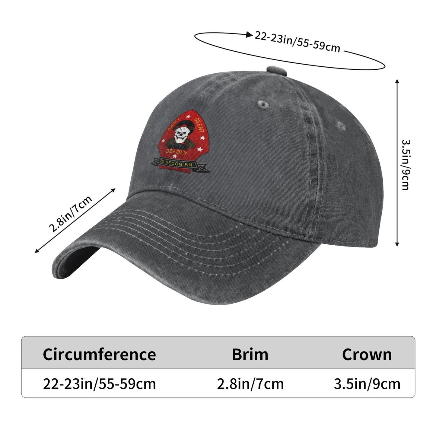 2d Reconnaissance Battalion Insignia Printed unisex baseball cap adjustable cap veteran gift