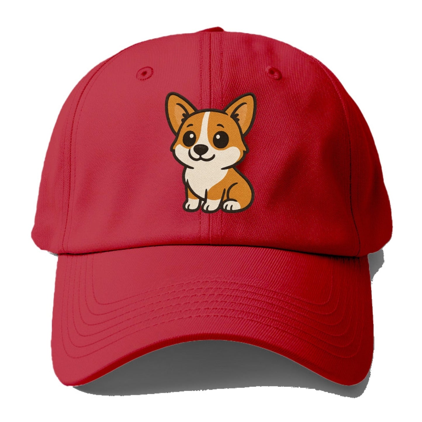 Corgi Orange And White Sitting Pose With Short Legs Portrait Design Baseball Cap