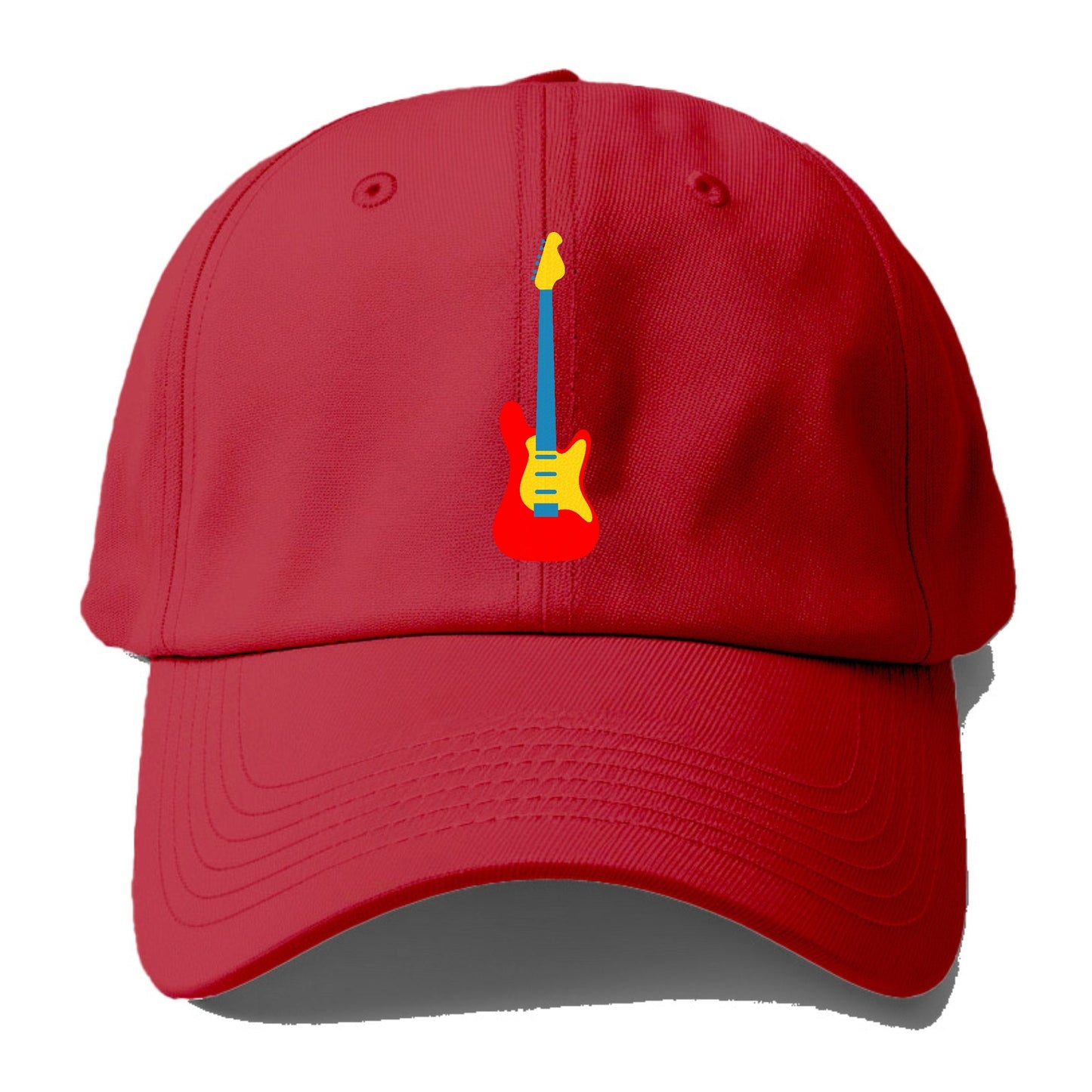 Retro 80s Guitar Red Baseball Cap