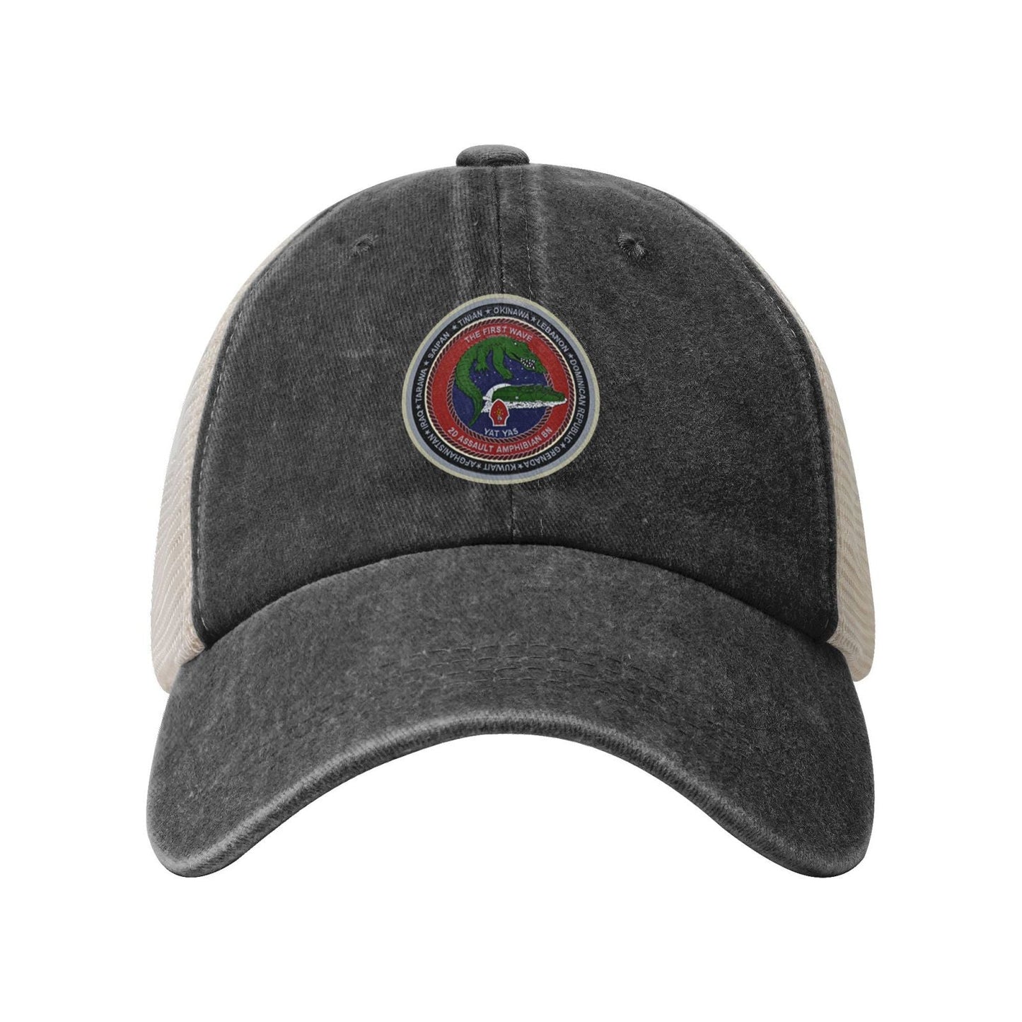 2d AABn Emblem Printed unisex baseball cap adjustable grid baseball cap veteran gift