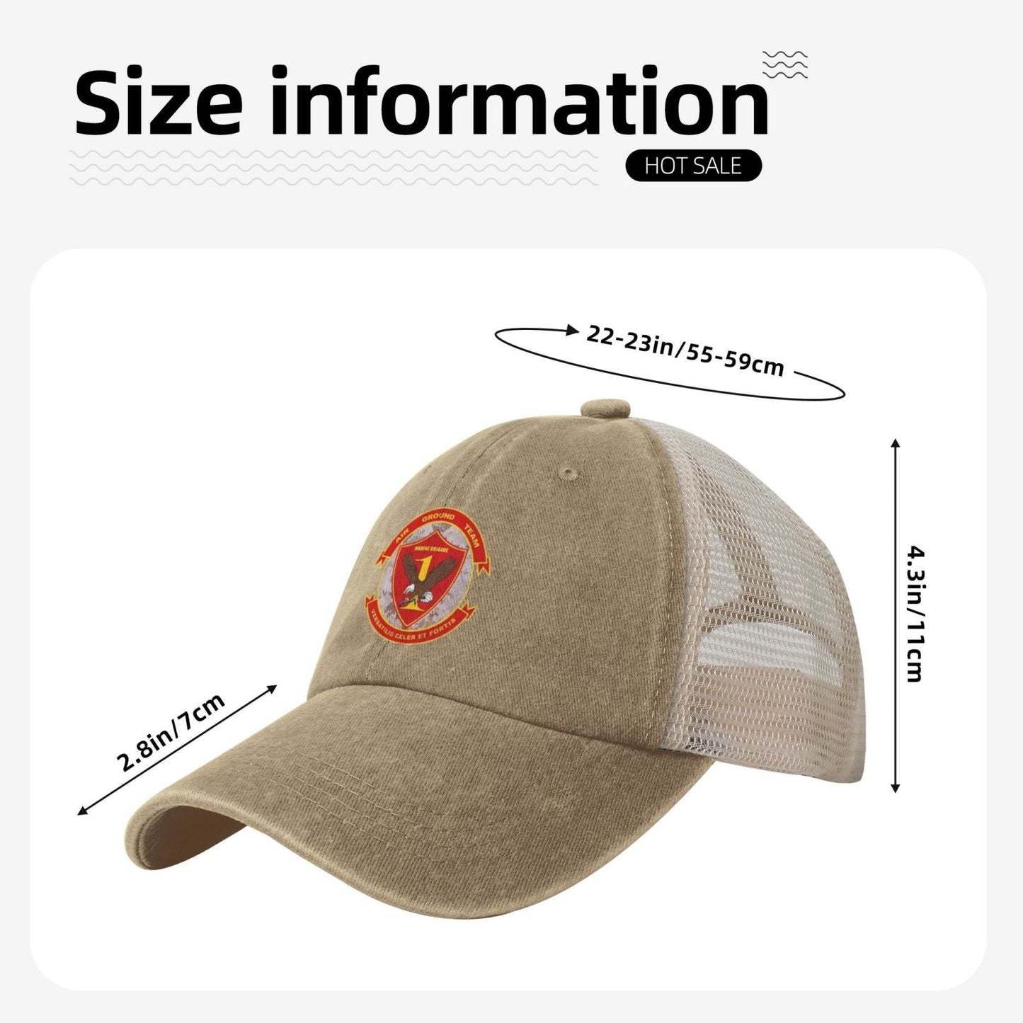 1MEB Printed unisex baseball cap adjustable grid baseball cap veteran gift