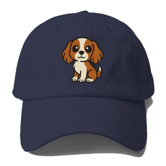 Cavalier King Charles Spaniel Blenheim Colored Sitting Pose Portrait Design Baseball Cap