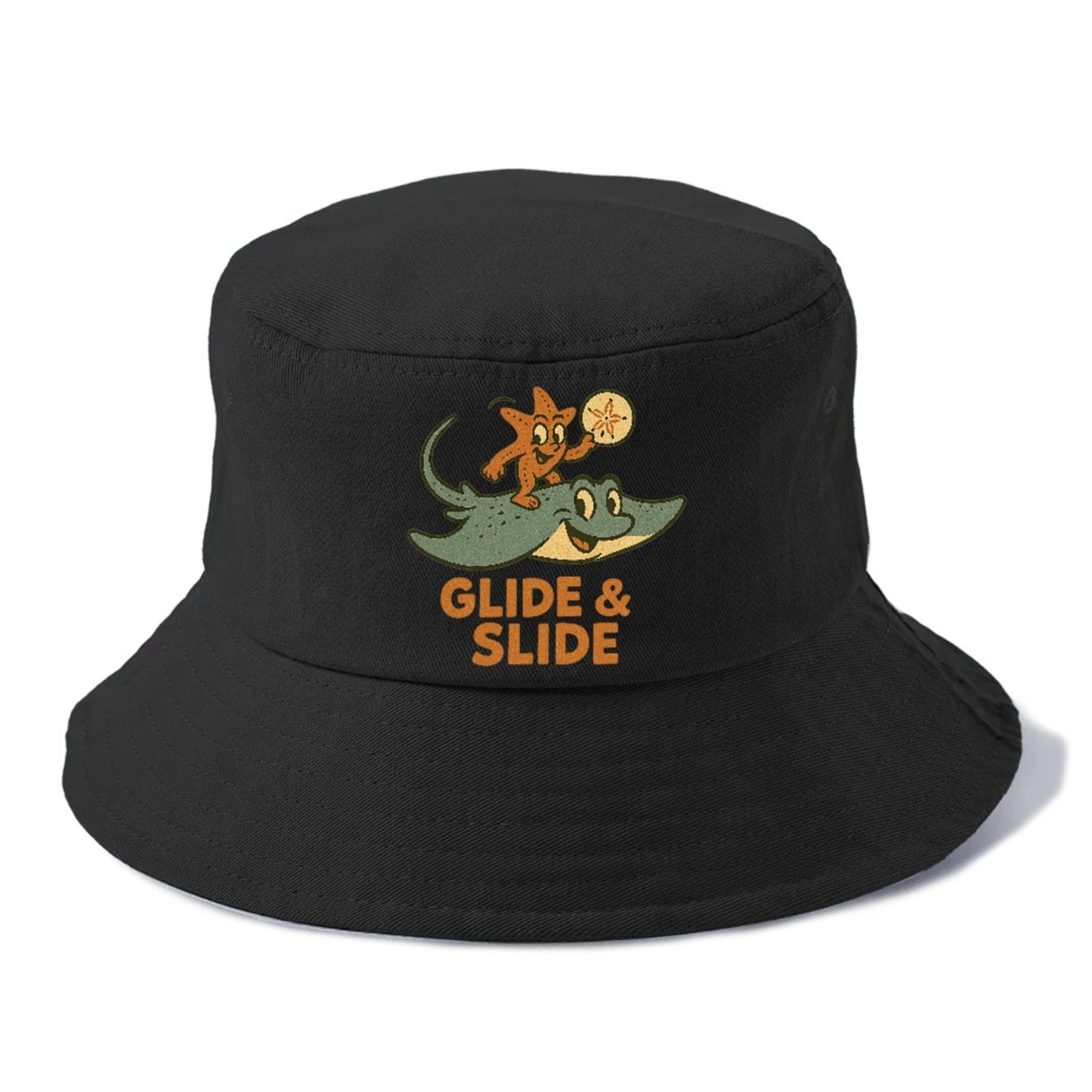 Stingray Starfish Sand Dollar Glide Slide Bucket Hat