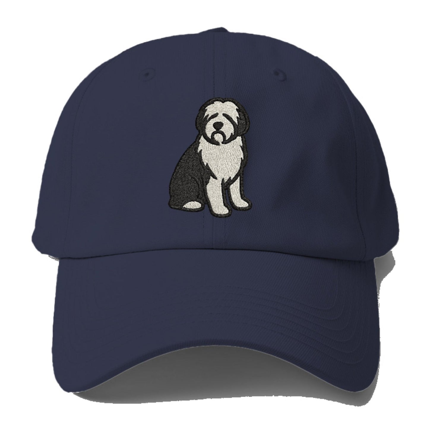 Old English Sheepdog Black And White Pose Baseball Cap