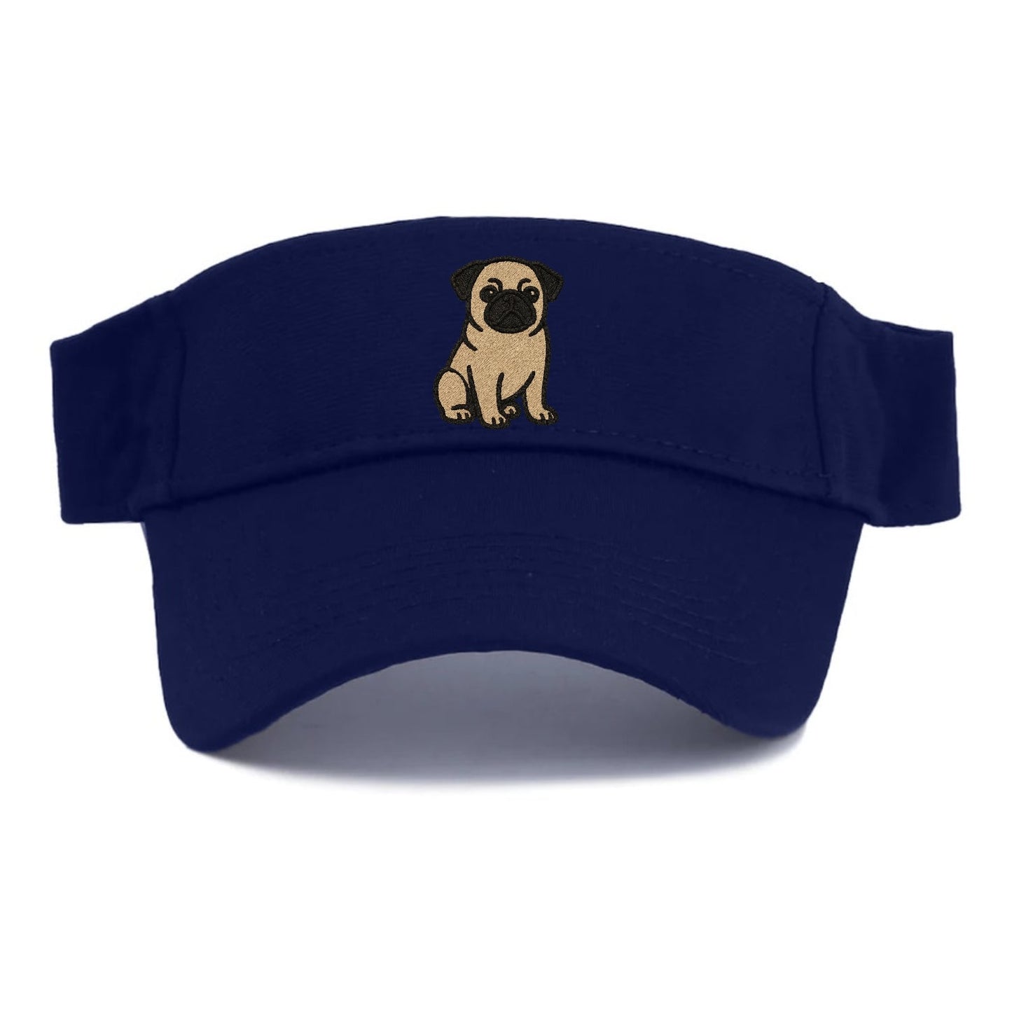Fawn Pug Sitting Charming Pose Visor