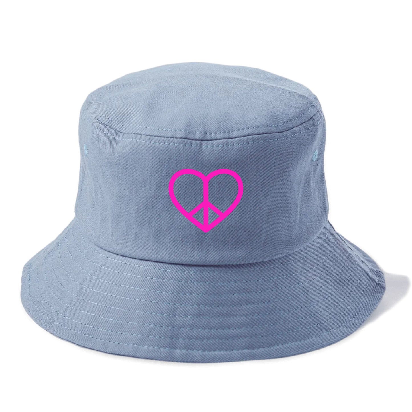 Retro 80s Heart Peace Sign Bucket Hat