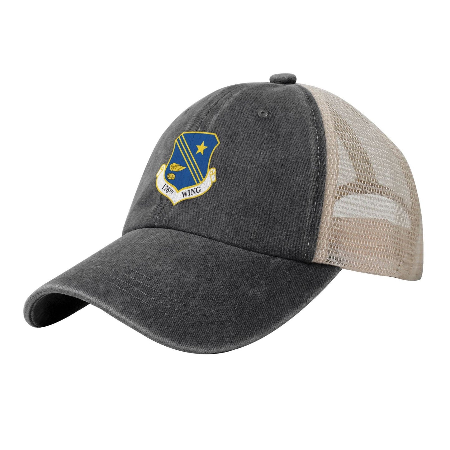 176th Wing Insignia Printed unisex baseball cap adjustable grid baseball cap veteran gift