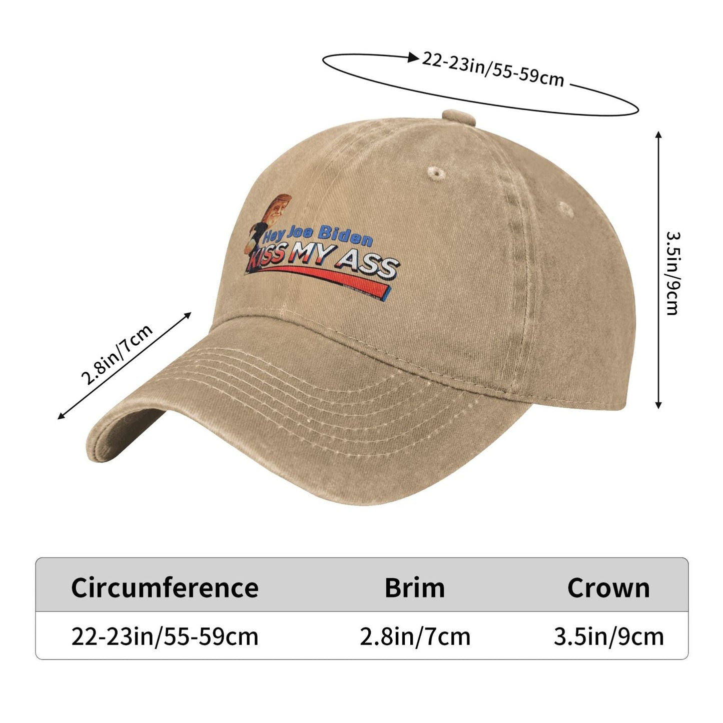 Hey Joe Biden Kiss My Ass Printing unisex baseball cap adjustable hats veteran gift