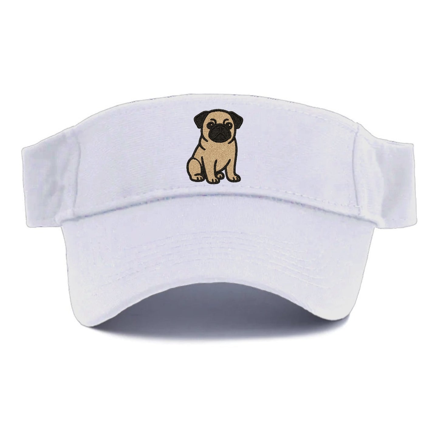 Fawn Pug Sitting Charming Pose Visor