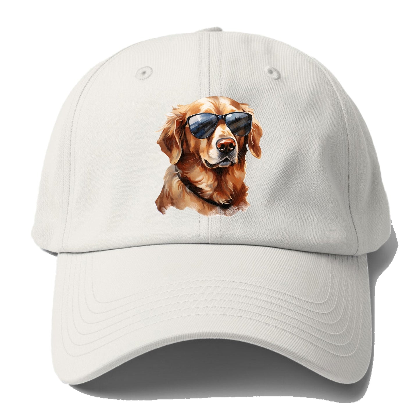 Golden Retriever In Sun Glasses Baseball Cap