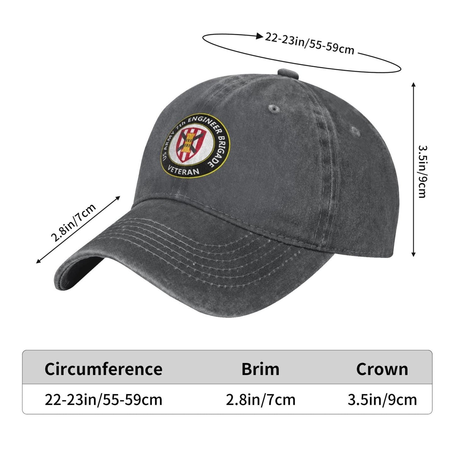 7th Engineer Brigade Printing unisex baseball cap adjustable hats veteran gift