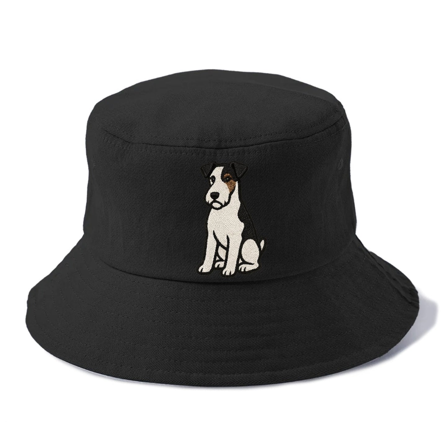 Wire Fox Terrier White Black Markings Spirited Charm Bucket Hat