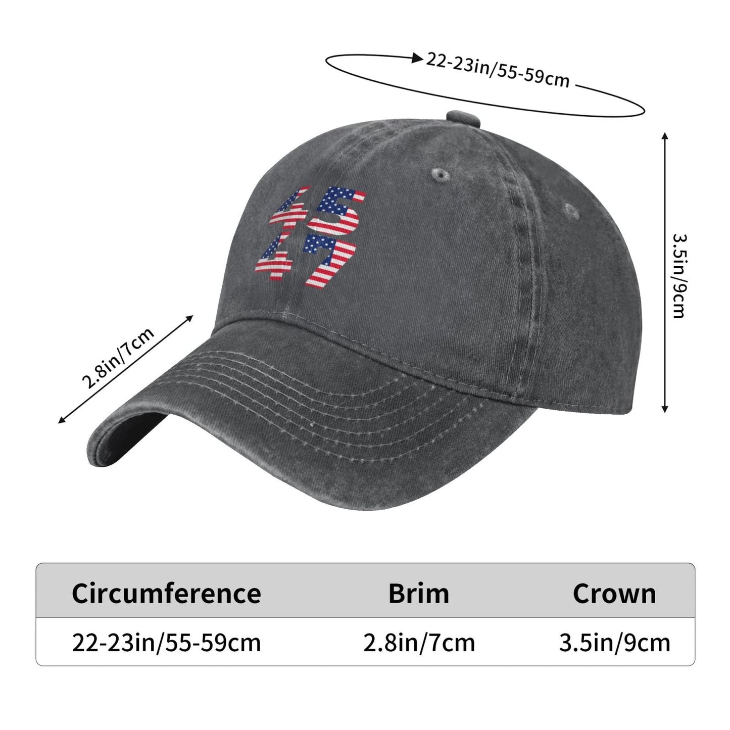 45 47 Printing unisex baseball cap adjustable hats veteran gift