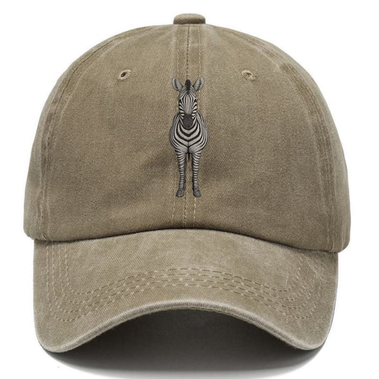 Zebra Portrait Striking Black And White Classic Cap