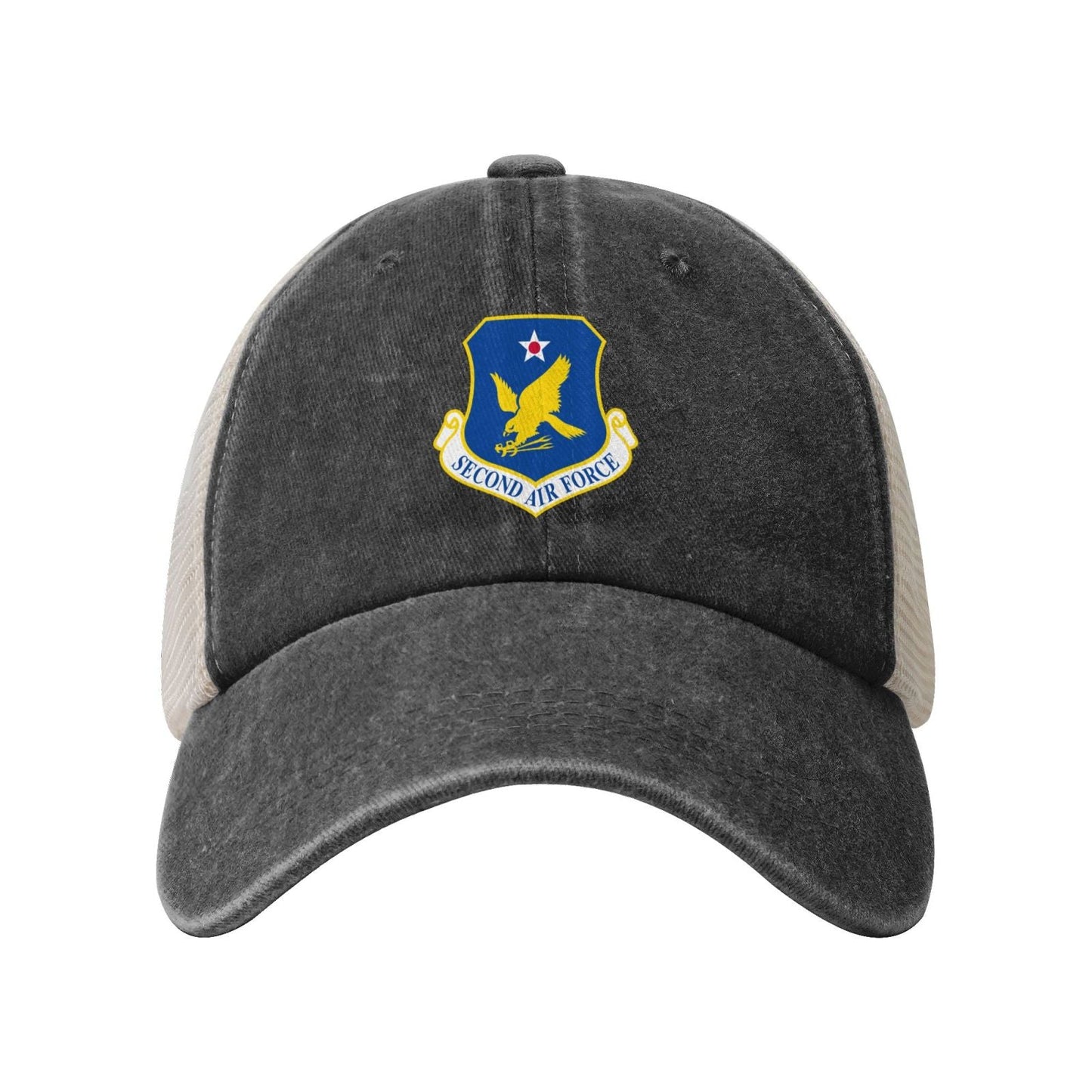 Second Air Force-Emblem (USAF) Printed unisex baseball cap adjustable grid baseball cap veteran gift