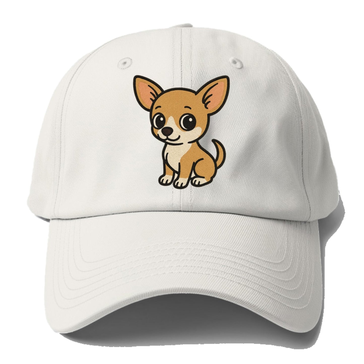 Chihuahua Tan And White Sitting Pose Portrait Design Baseball Cap