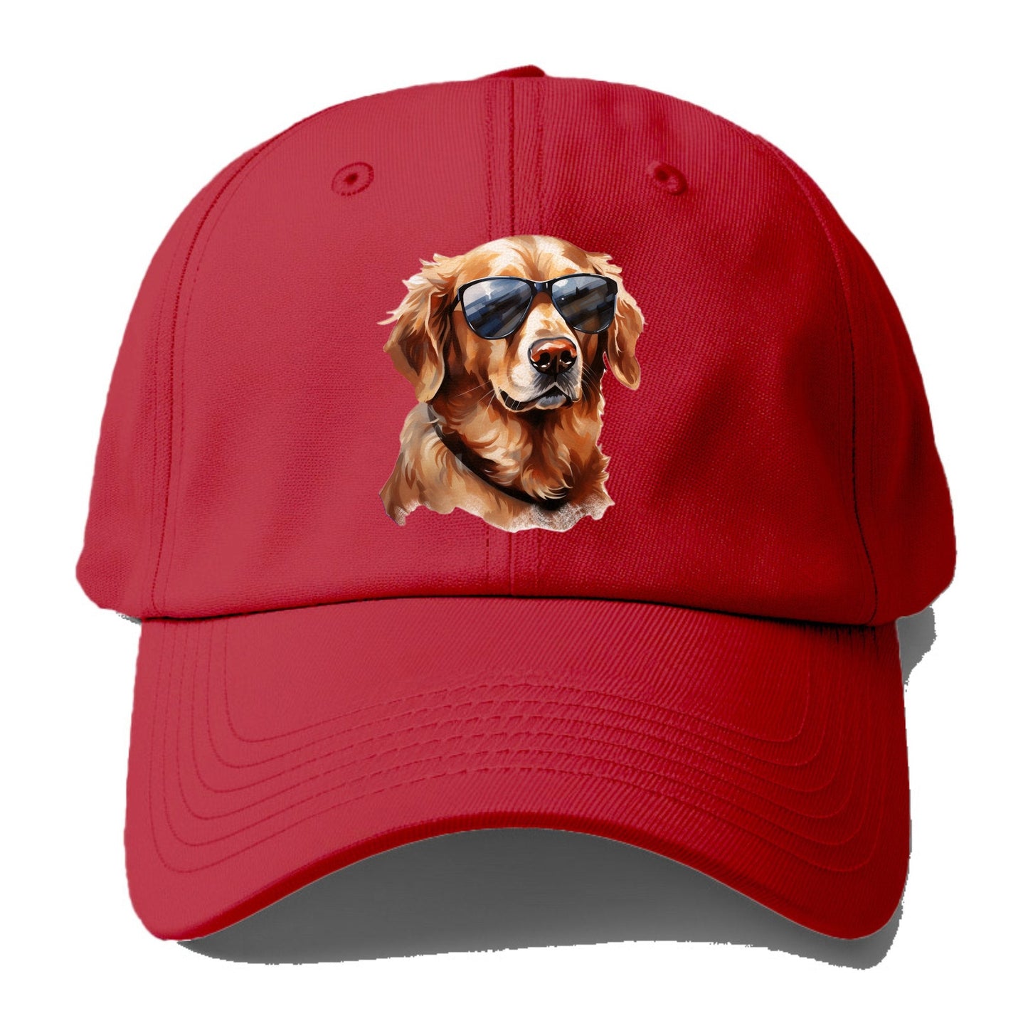 Golden Retriever In Sun Glasses Baseball Cap