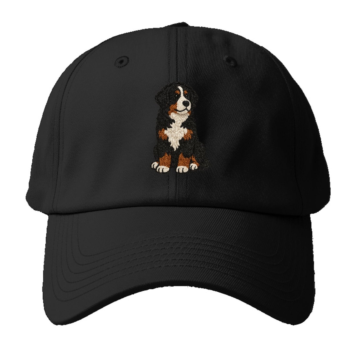 Bernedoodle Tricolor Curly Playful Charm Baseball Cap