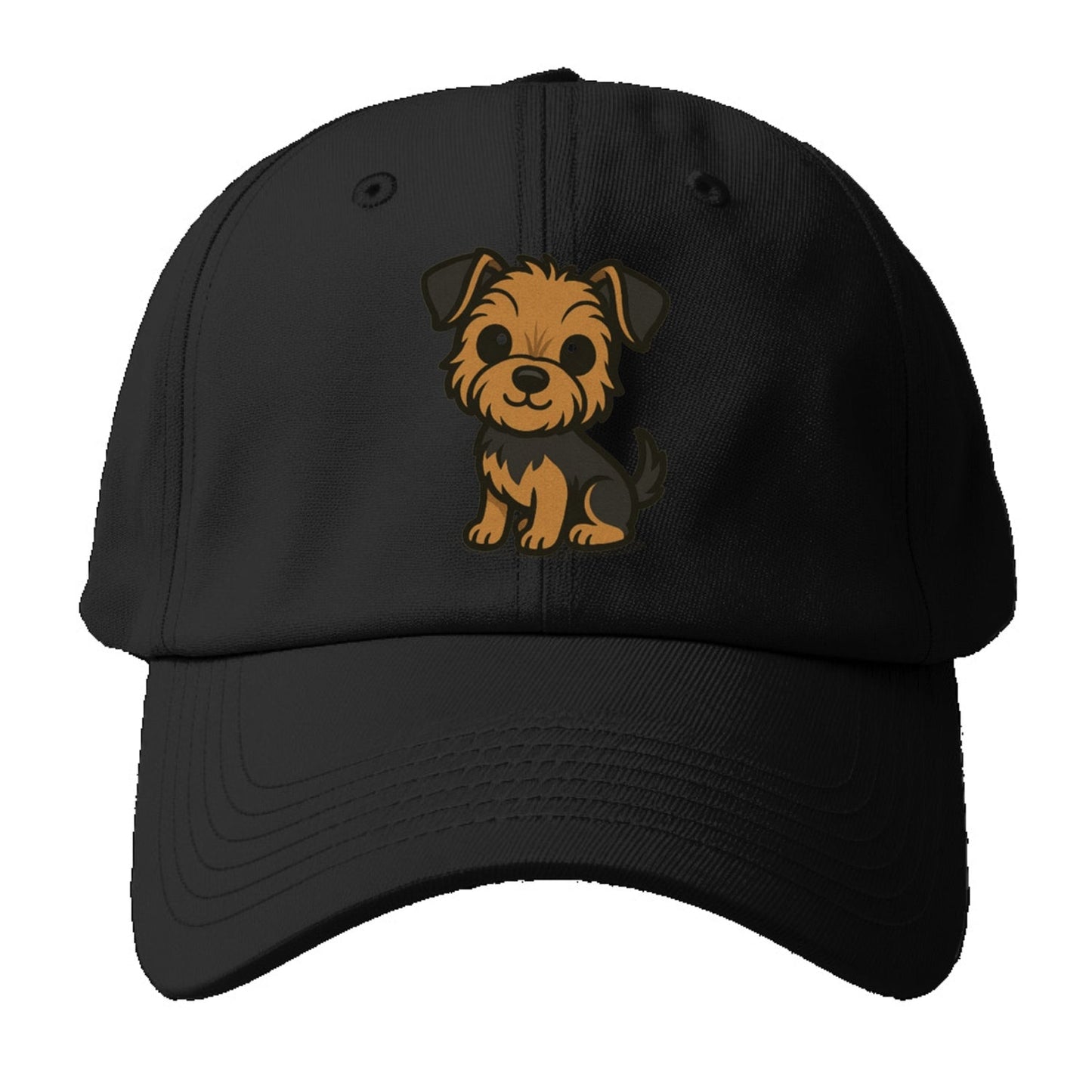 Yorkipoo Small Brown And Black Sitting Pose Portrait Design Baseball Cap