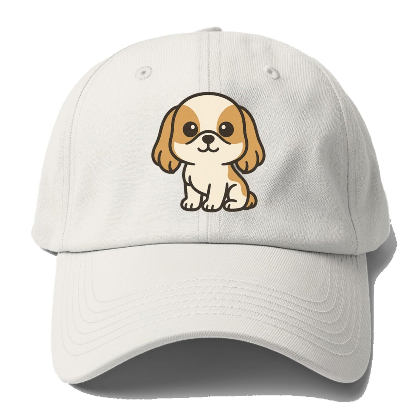 Shih Tzu White And Gold Sitting Pose With Long Ears Portrait Design Baseball Cap