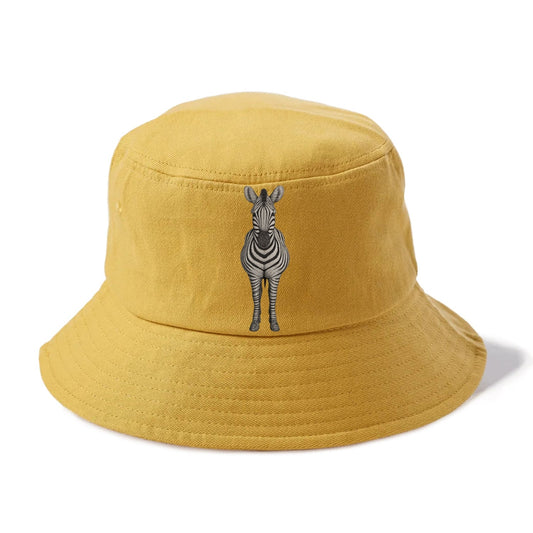 Zebra Portrait Striking Black And White Bucket Hat
