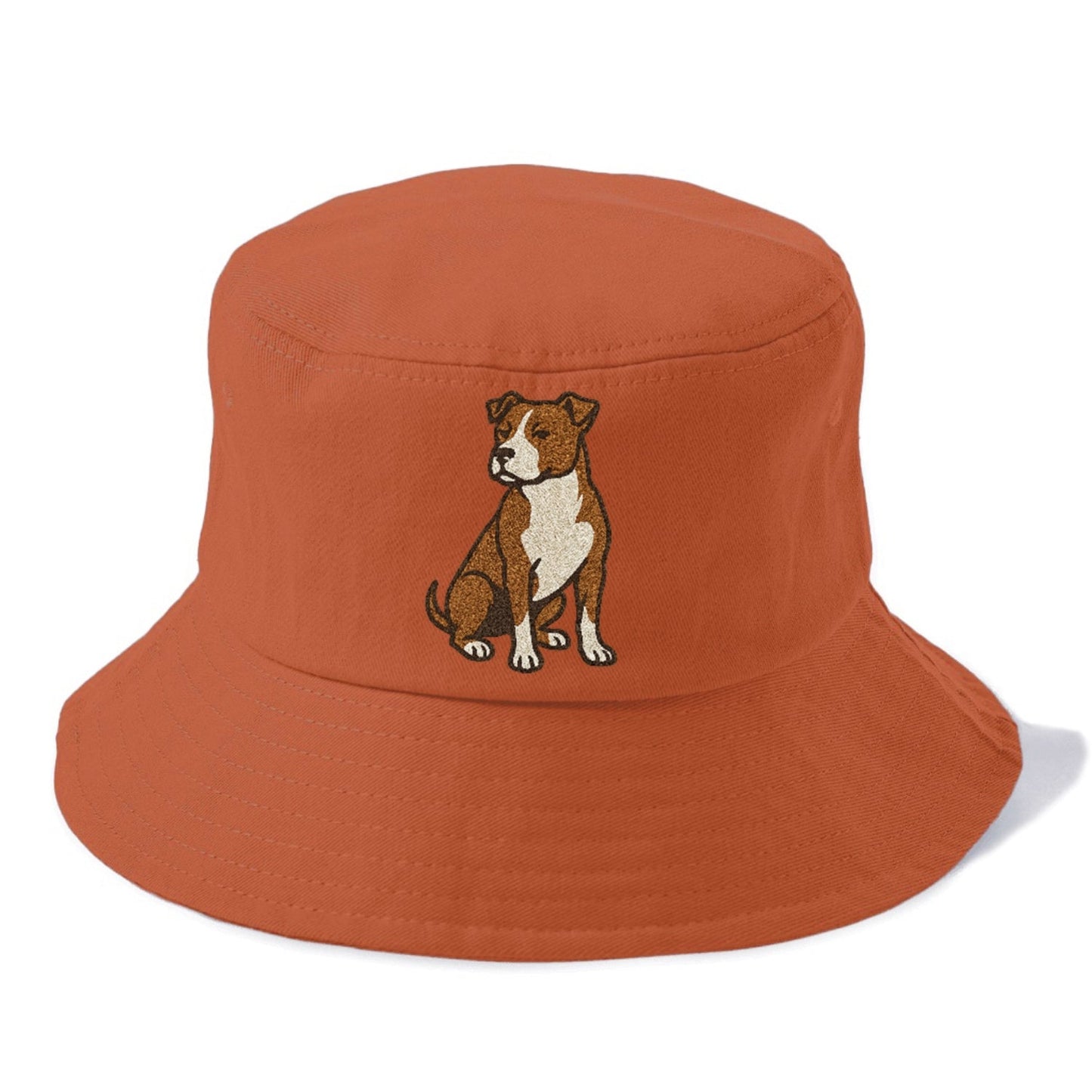 American Pit Bull Terrier Brown And White Pose Bucket Hat