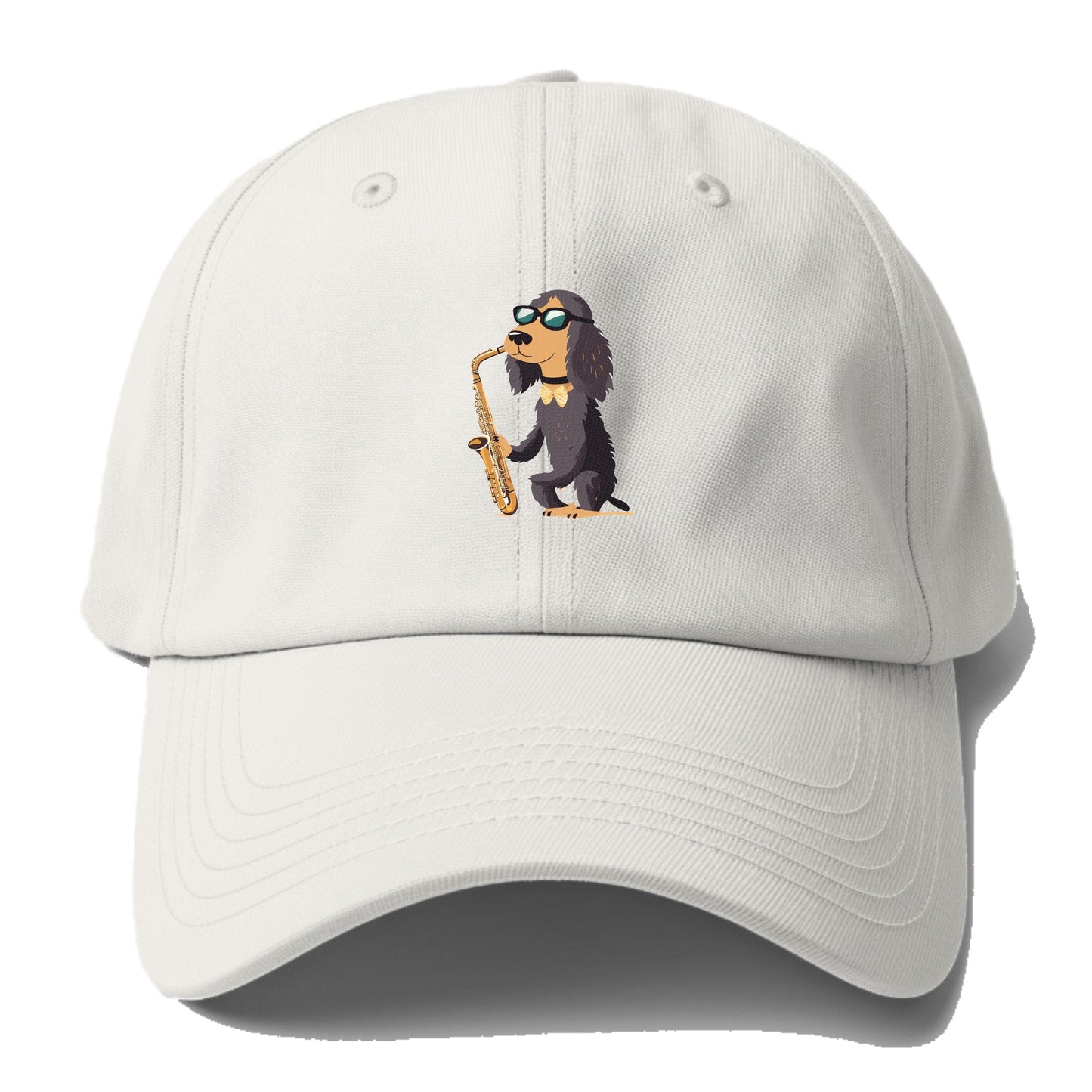 Dog Playing Saxophone Baseball Cap