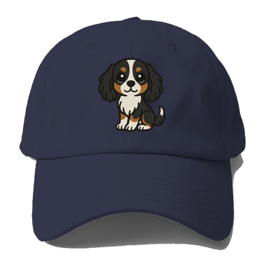 Cavalier King Charles Spaniel Tricolor Sitting Pose Portrait Design Baseball Cap