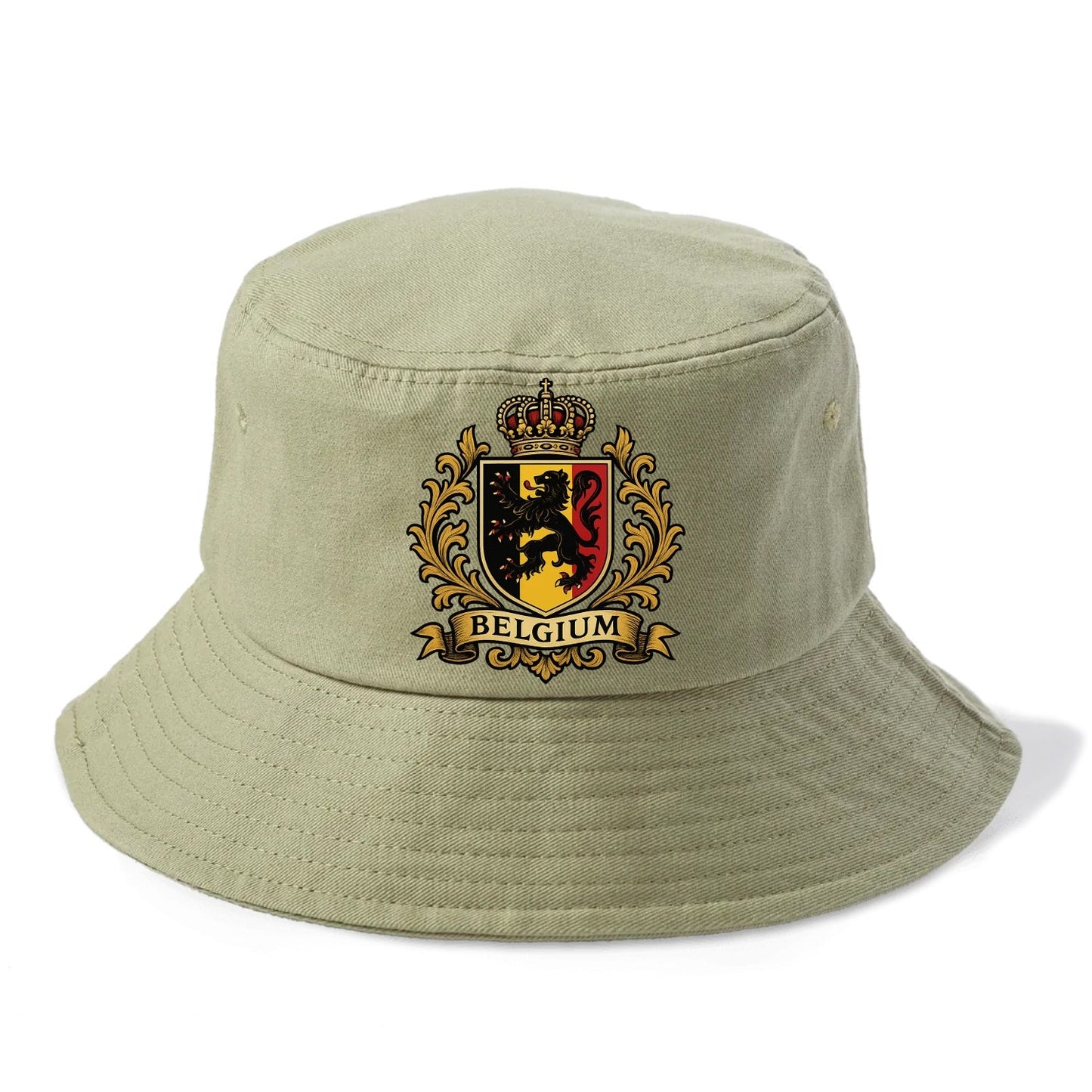 Belgium Lion Emblem (black Lion Rampant, Black/yellow/red Shield) Bucket Hat