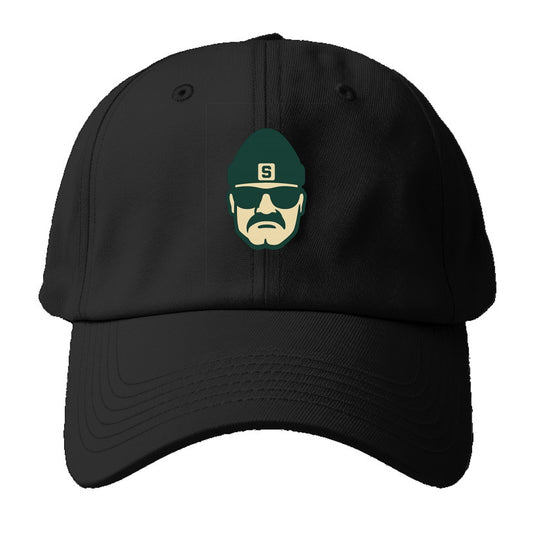 East Lansing Spartan wearing Michigan State beanie with S patch - Baseball Cap