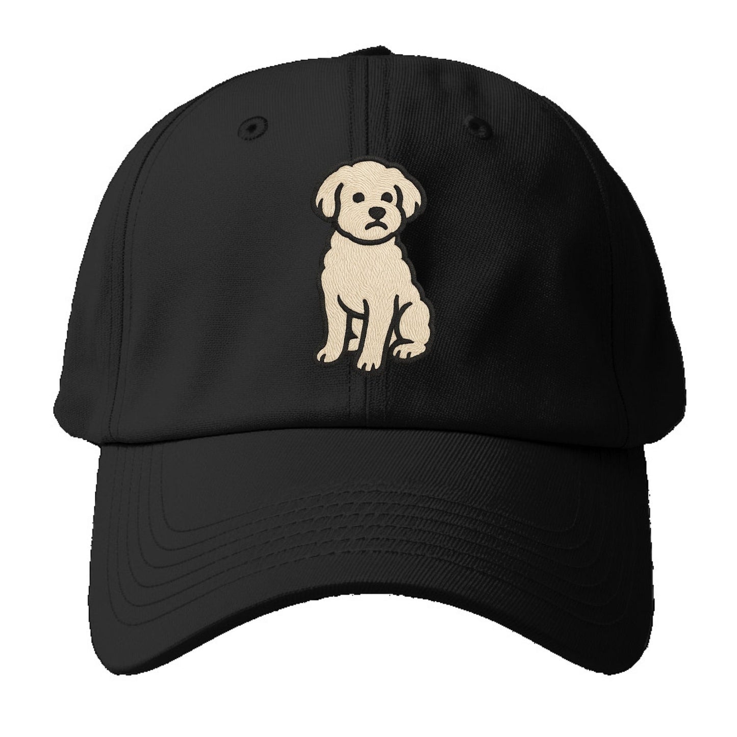 Maltipoo - White curly sitting pose - Baseball Cap