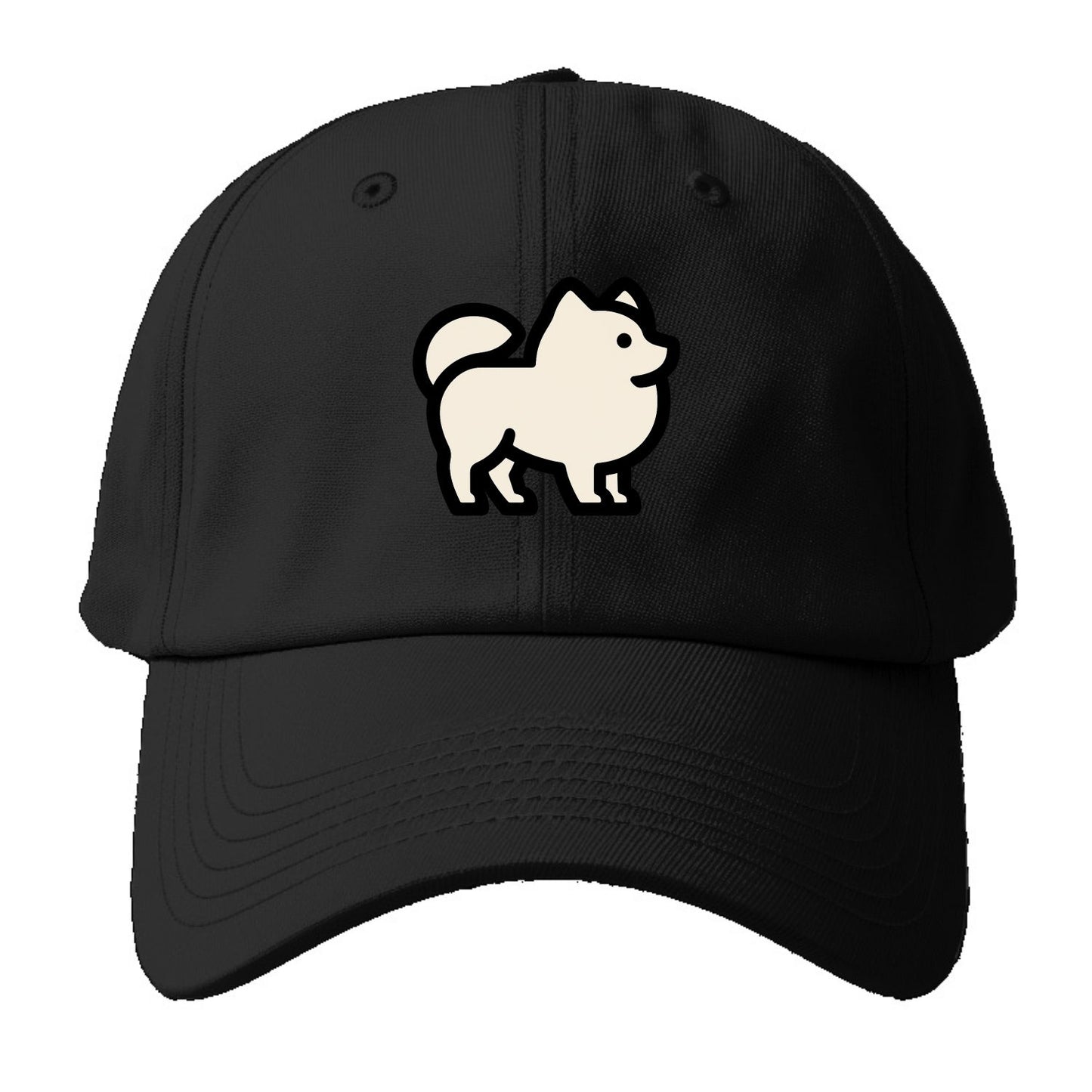 Pomeranian - Modern tiny fluffy logo wit - Baseball Cap
