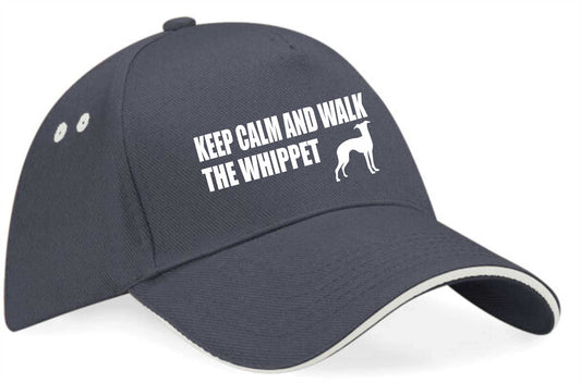 Keep Calm & Walk The Whippett Baseball Cap Dog Lovers Gift For Men & Ladies