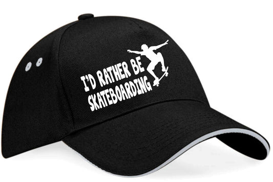 I'd Rather Be Skateboarding Baseball Cap Funny Birthday Gift For Men & Women