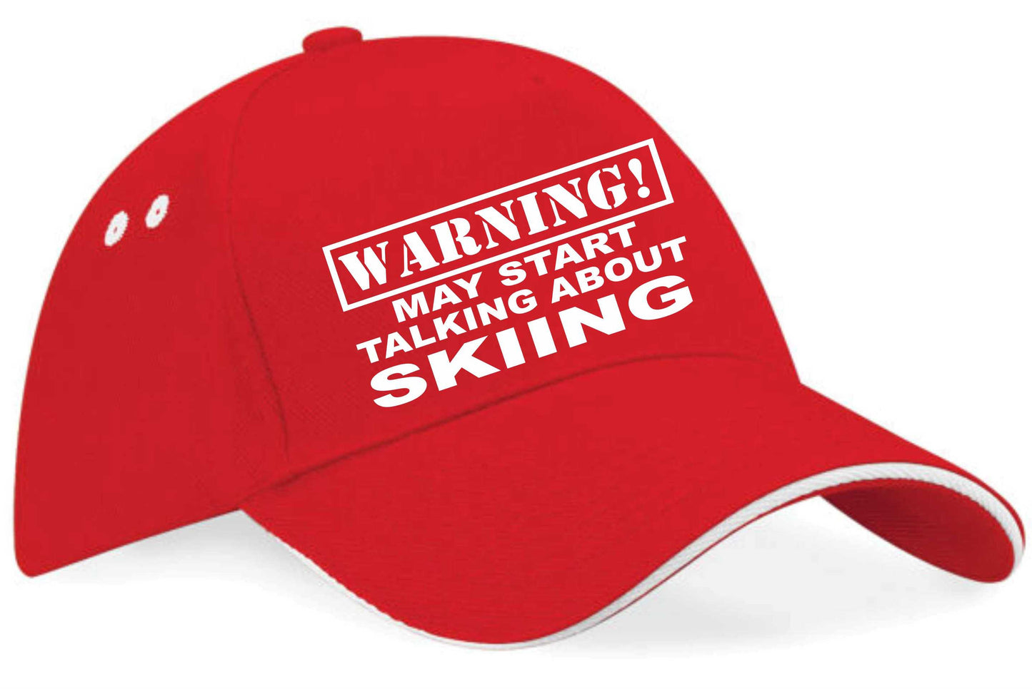 Warning May Talk About Skiing Baseball Cap Sport Lovers Gift For Men & Ladies