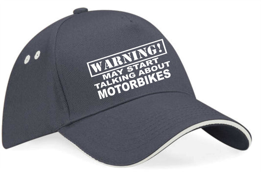 Warning May Talk About Motorbikes Baseball Cap Sport  Gift For Men & Ladies