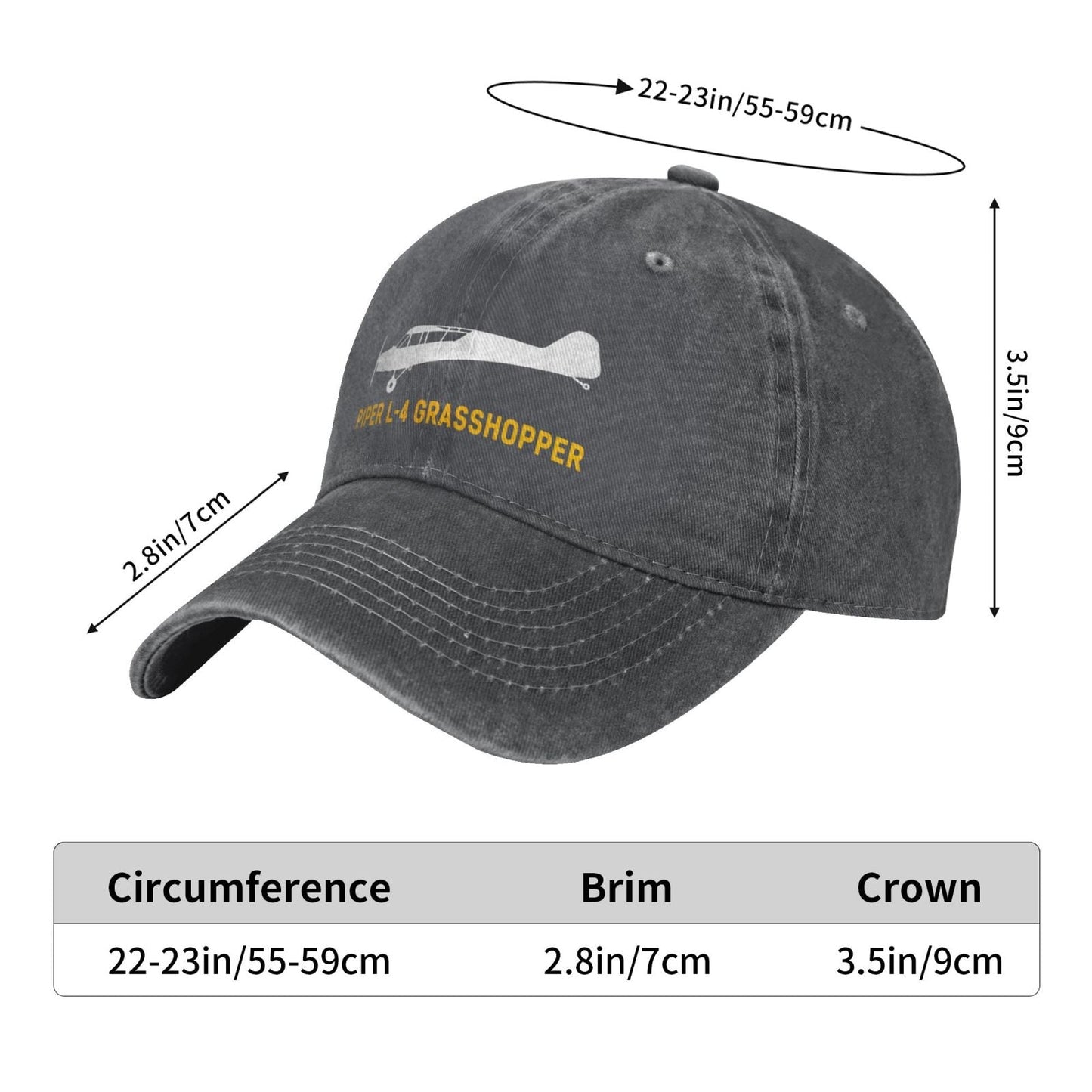 Piper L-4 Grasshopper Printing unisex baseball cap adjustable hats Outdoor leisure hat veteran gift