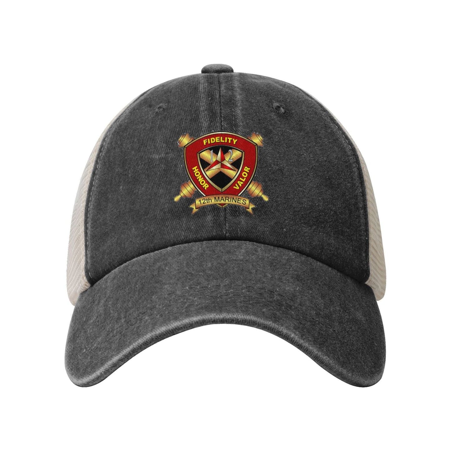 12th Marines Printed unisex baseball cap adjustable grid baseball cap veteran gift