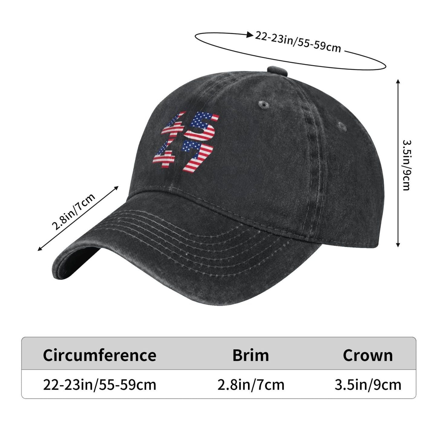 45 47 Printing unisex baseball cap adjustable hats veteran gift