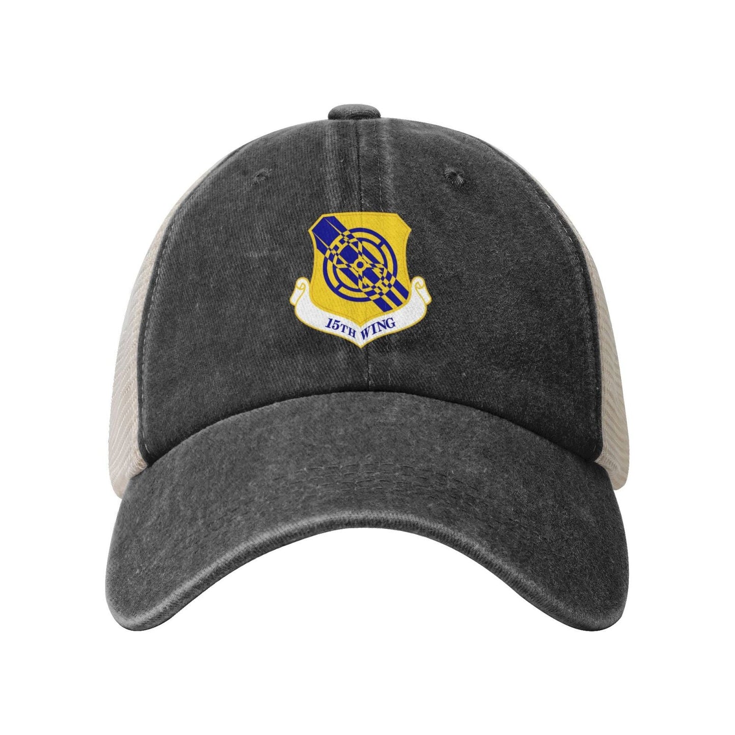 15th Wing Printed unisex baseball cap adjustable grid baseball cap veteran gift