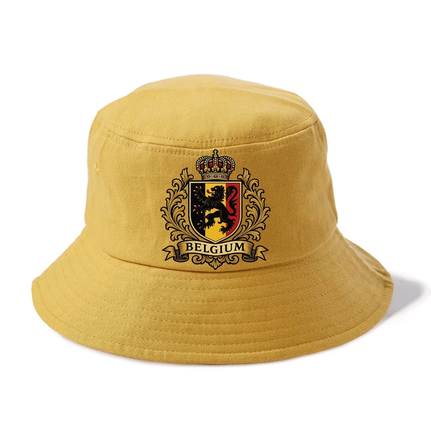 Belgium Lion Emblem (black Lion Rampant, Black/yellow/red Shield) Bucket Hat
