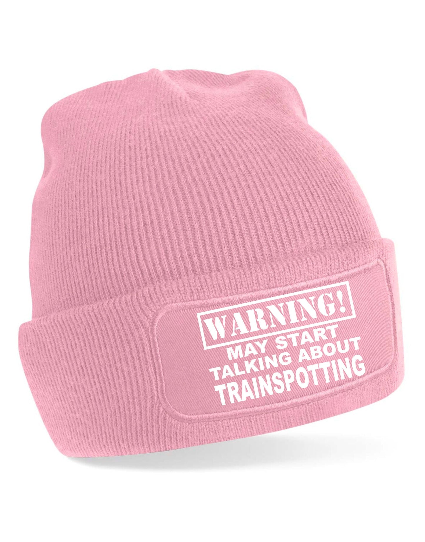 Warning May Talk About Trainspotting Unisex Slouch Cuffed Soft Feel Beanie Hat